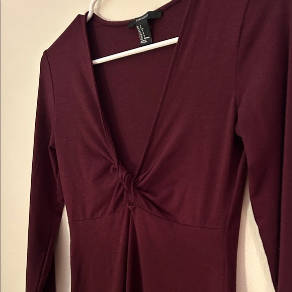 Forever 21 Deep Burgundy Long Sleeve Dress - Picture 3 of 3